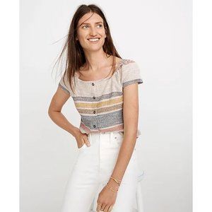 ✨NWT Madewell Short Sleeve Color Block Blouse